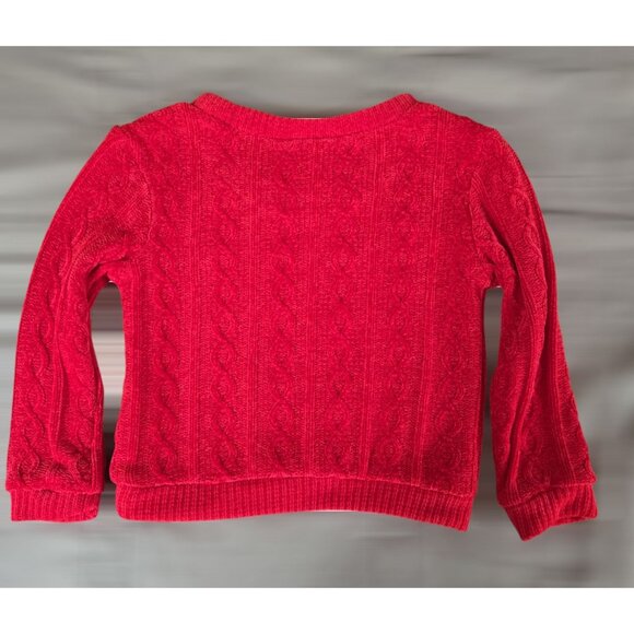 Wonder Nation Red Girls Chenille Knit Sweater Size 3T- NWT - Picture 2 of 5